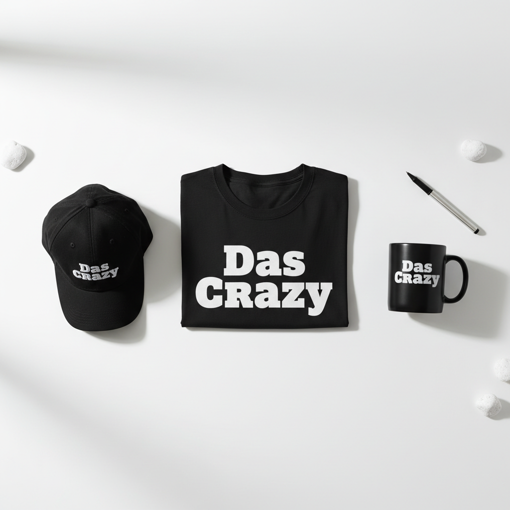 Cap, T-Shirt - Passend zum Das CRAZY 7-Tage-Tassen-Set – 7 schwarze Tassen mit Jugendworten SLAY, DIGGA, DAS CRAZY, BESTIE und mehr – Geschenk-Set – KCCMShop"