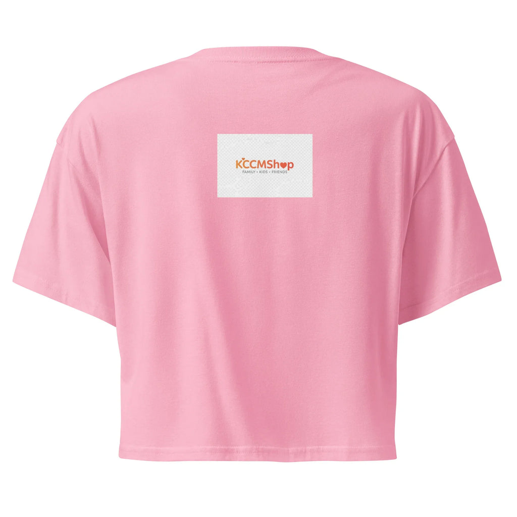 Crop-Top aus weicher 100% Baumwolle – lockere Passform, kurze Länge, perfekt für Frühling & Sommer. Tolles Geschenk für Damen. Rückseite. Jetzt bei KCCMShop.de bestellen!