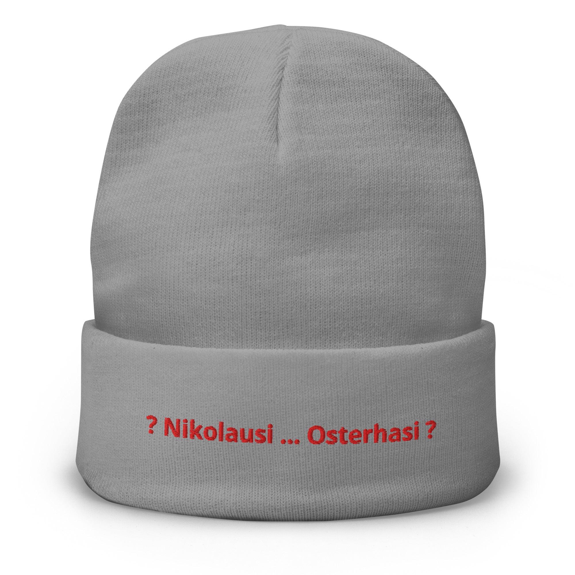 Mütze Grau - Es ist kalt draußen, Baby - Nikolausi Osterhasi - witzige graue Mütze, das richtige Geschenk für lustige Leute, die ganze Familie, Freunde und Gruppen. Jetzt bestellen KCCMShop.de
