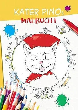 Malbuch 1 - Malbuch für Kinder Kater Pinos Welt voller Abenteuer Band 1 – Geschenk mit Spaß Cover