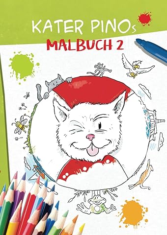 Malbuch für Kinder - Kater Pinos Welt voller Abenteuer Band 2 – für kleine Künstler und Katzenfans. Kreatives Malen, fördert Fantasie & Feinmotorik. Jetzt bei KCCMShop.de bestellen!