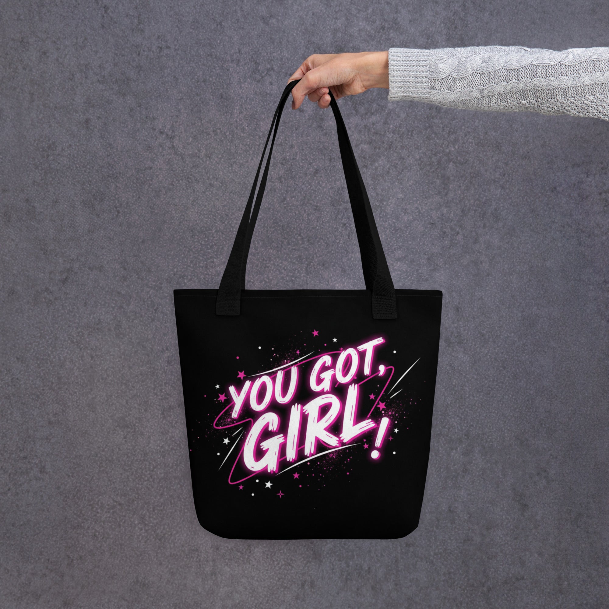Stoffbeutel - You got, Girl! - Das CRAZY-Produktgruppe in Schwarz. 39x39 cm, 10 l, bis 20 kg. Jugendwort-Geschenk für Teens. Jetzt bei KCCMShop.de bestellen!