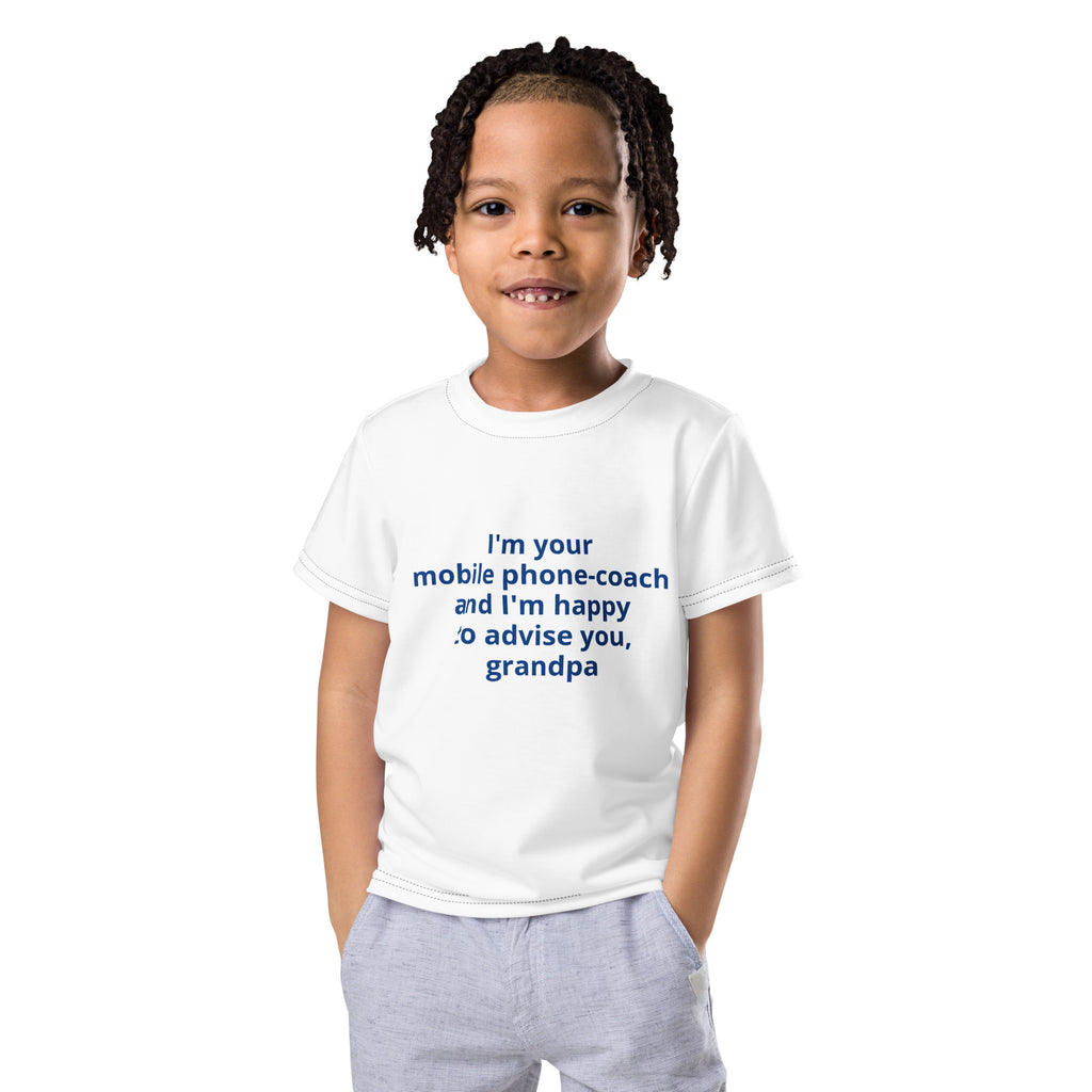 T-Shirt Kinder - I'm your mobile phone coach - lustiger Spruch. Bequem, farbenfroh, Größen 2T-7. Geschenk für Kinder. Jetzt bei KCCMShop.de bestellen!