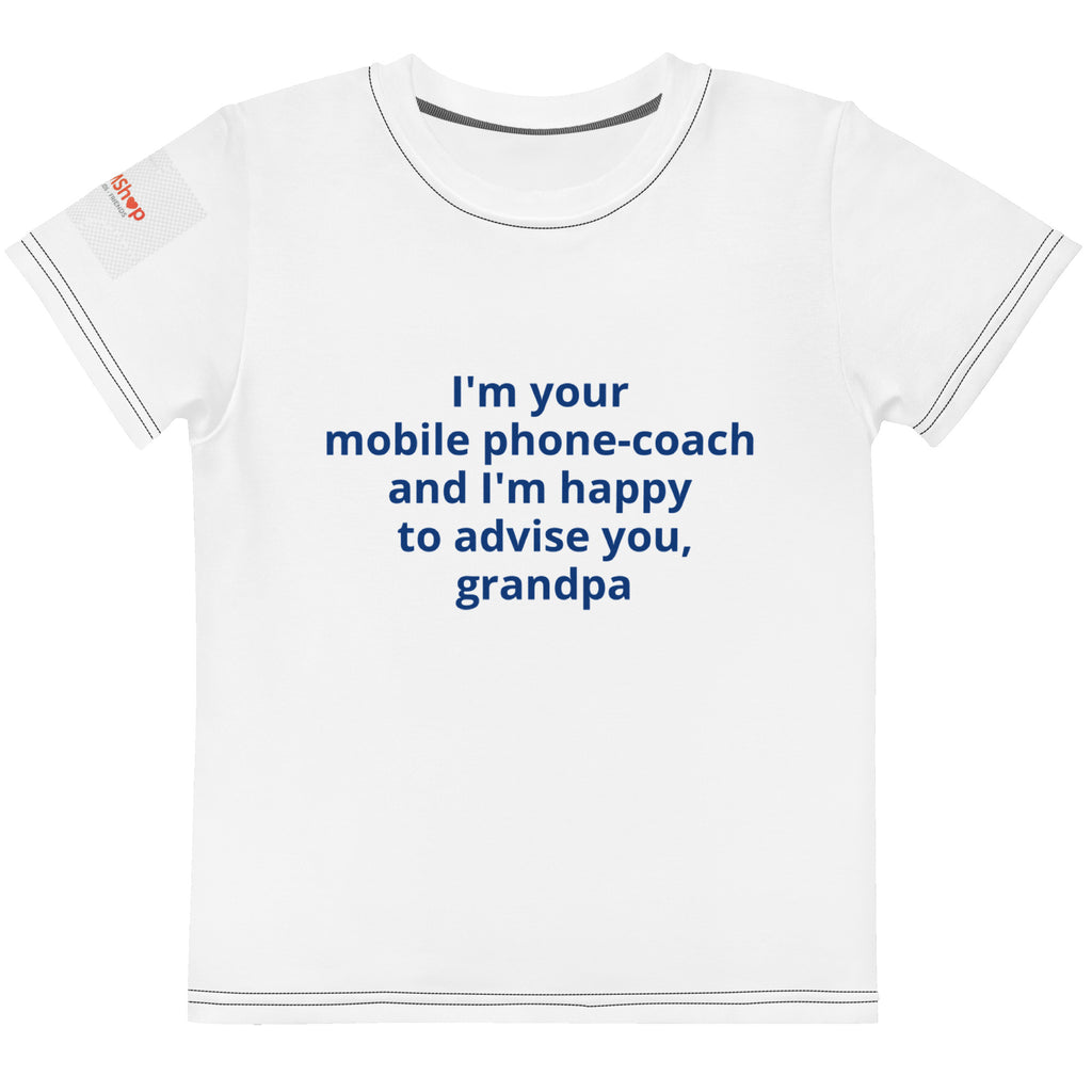 T-Shirt für Kinder mit lustigem Spruch 'I'm your Handy Coach' – bequem, farbenfroh, Größen 2T-7. Geschenk für Kinder und Eltern mit Humor. Jetzt bei  KCCMShop.de 