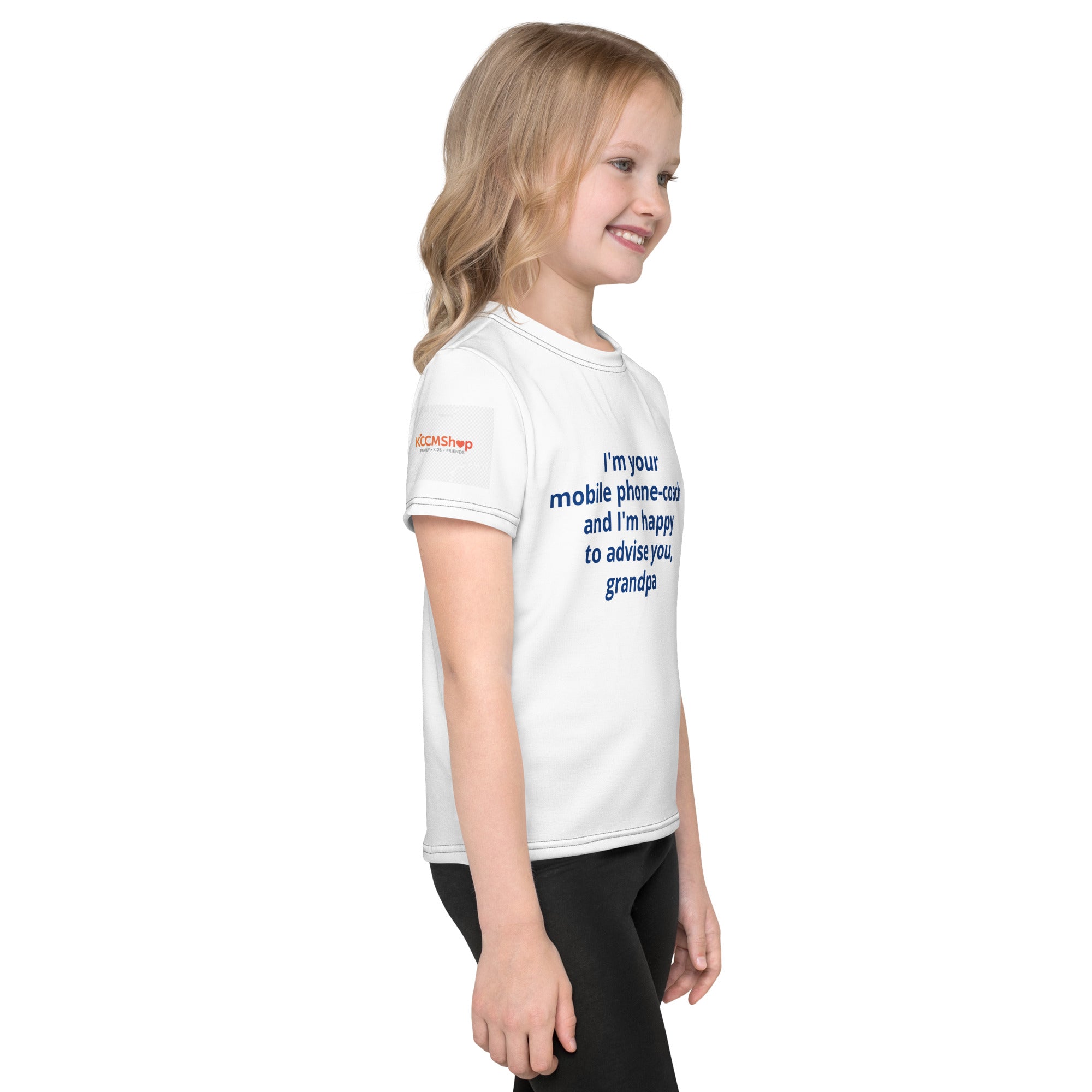 T-Shirt für Kinder u. lustigem Spruch 'I'm your Handy Coach' – bequem, farbenfroh, Größen 2T-7. Geschenk an Kinder u. Eltern mit Humor. Jetzt bei  KCCMShop.de