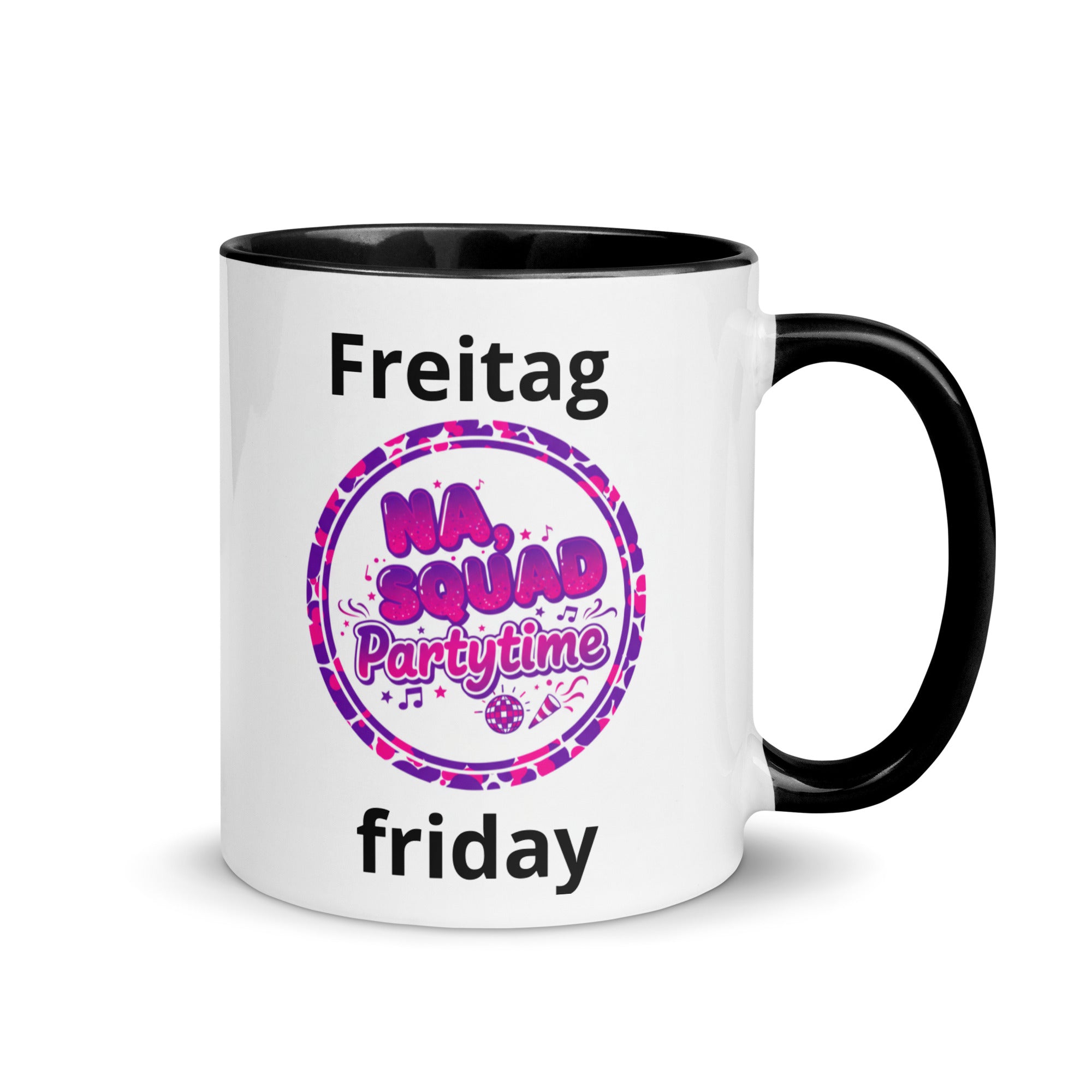 Tasse Freitag - NA SQUAD - Das CRAZY-Produktgruppe mit farbiger Innenseite. Jugendwort-Geschenk für Familie & Freunde. Jetzt bei KCCMShop.de 