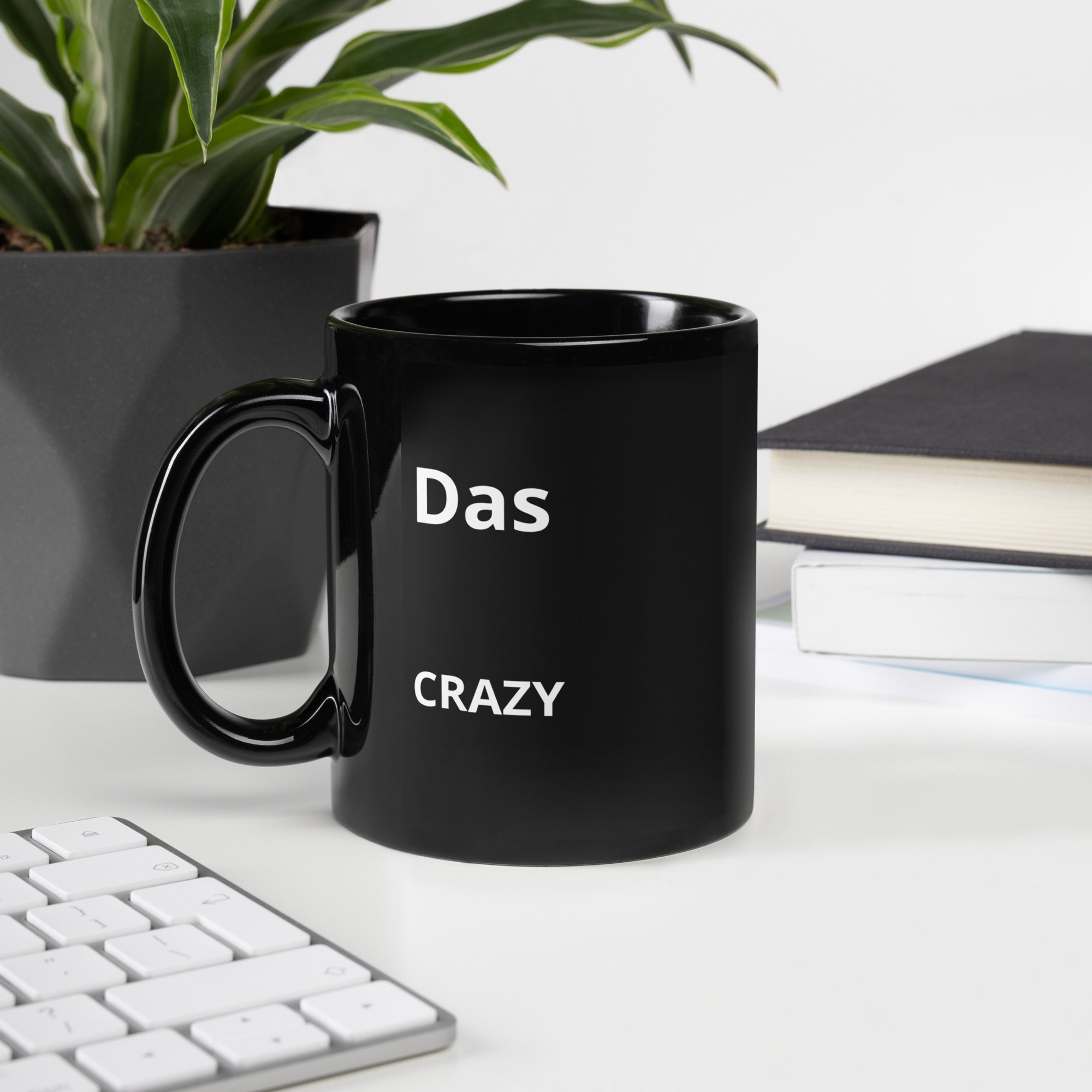 Tasse schwarz glänzend - Das_CRAZY-Produktgruppe mit_Jugendwort-Slogan_-_KCCMShop.de