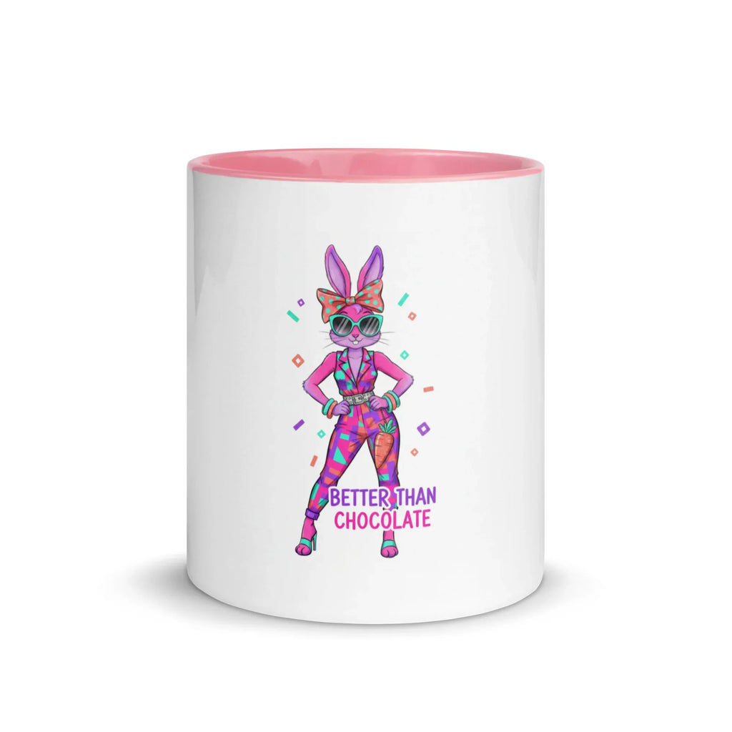 Tasse weiss, farbige Innenseite - lustiger Oster-Spruch Fräulein Hase - Geschenk Ostern | KCCMShop.de